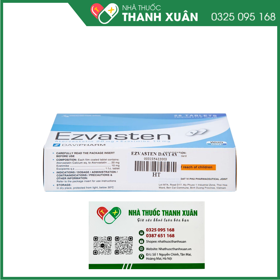Ezvasten 20/10mg trị tăng mỡ máu